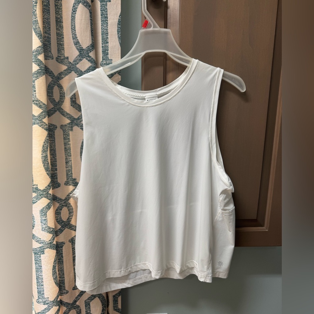 Athleta Cream Muscle Tee Crop Relaxed